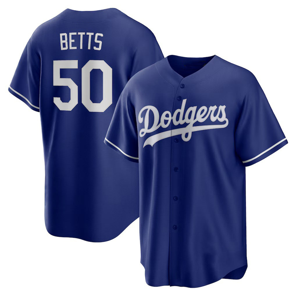 Los Angeles Dodgers #50 Mookie Betts Royal MIKSHPS Alternate 2 Replica Jersey