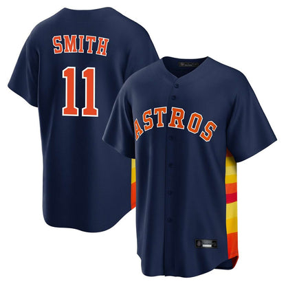 Houston Astros #11 Cam Smith Player Navy MIKSHPS Home Game Stitched Jerseys