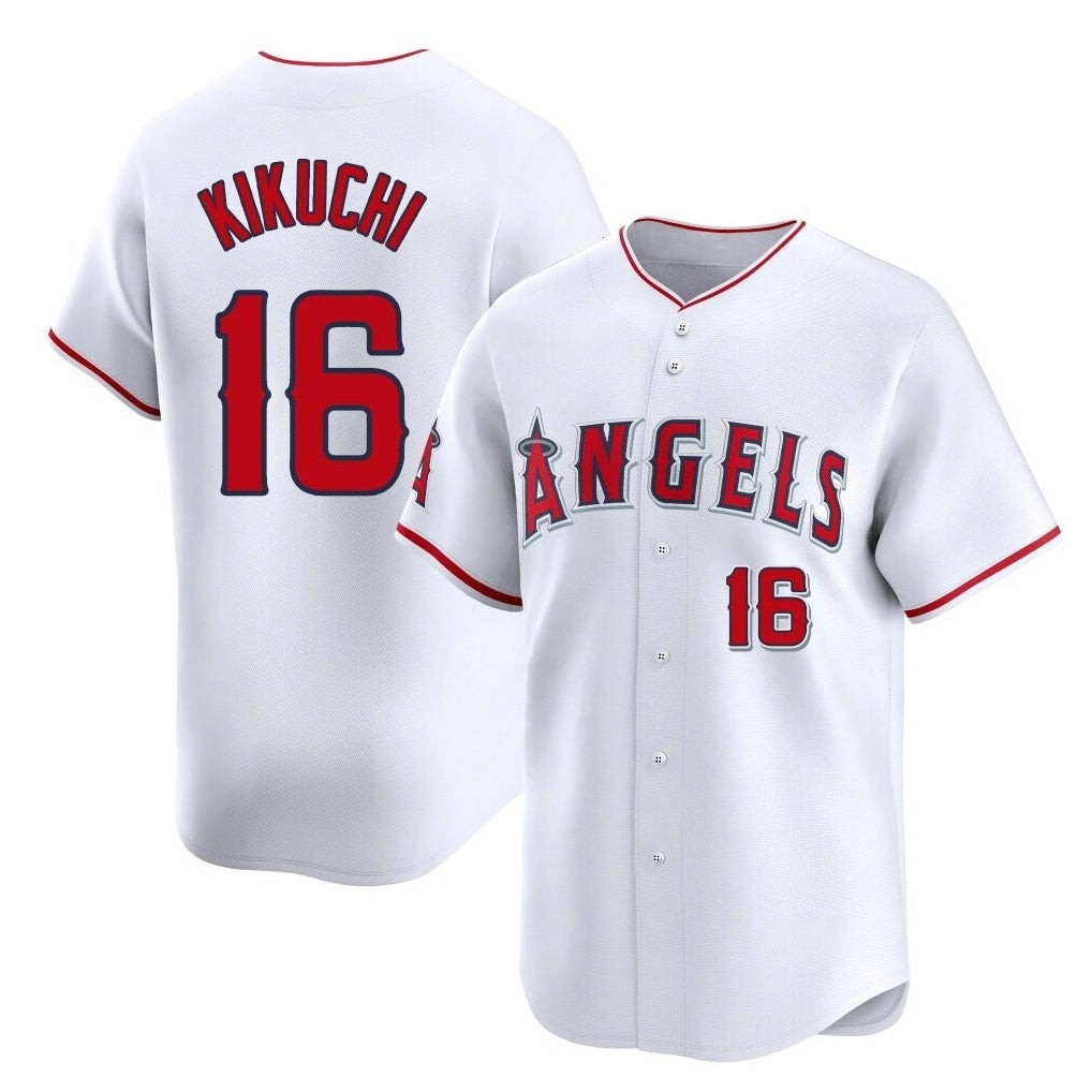 Los Angeles Angels #16 Yusei Kikuchi Player White MIKSHPS Limited Home Stitched Jerseys