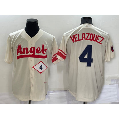 Los Angeles Angels #4 Andrew Velazquez Number Cream MIKSHPS 2022 City Connect Cool Base Stitched Jersey