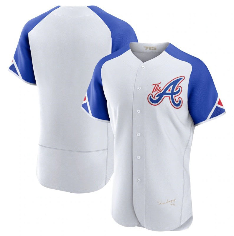 Atlanta Braves Blank White MIKSHPS 2023 City Connect Flex Base Stitched Jersey 1