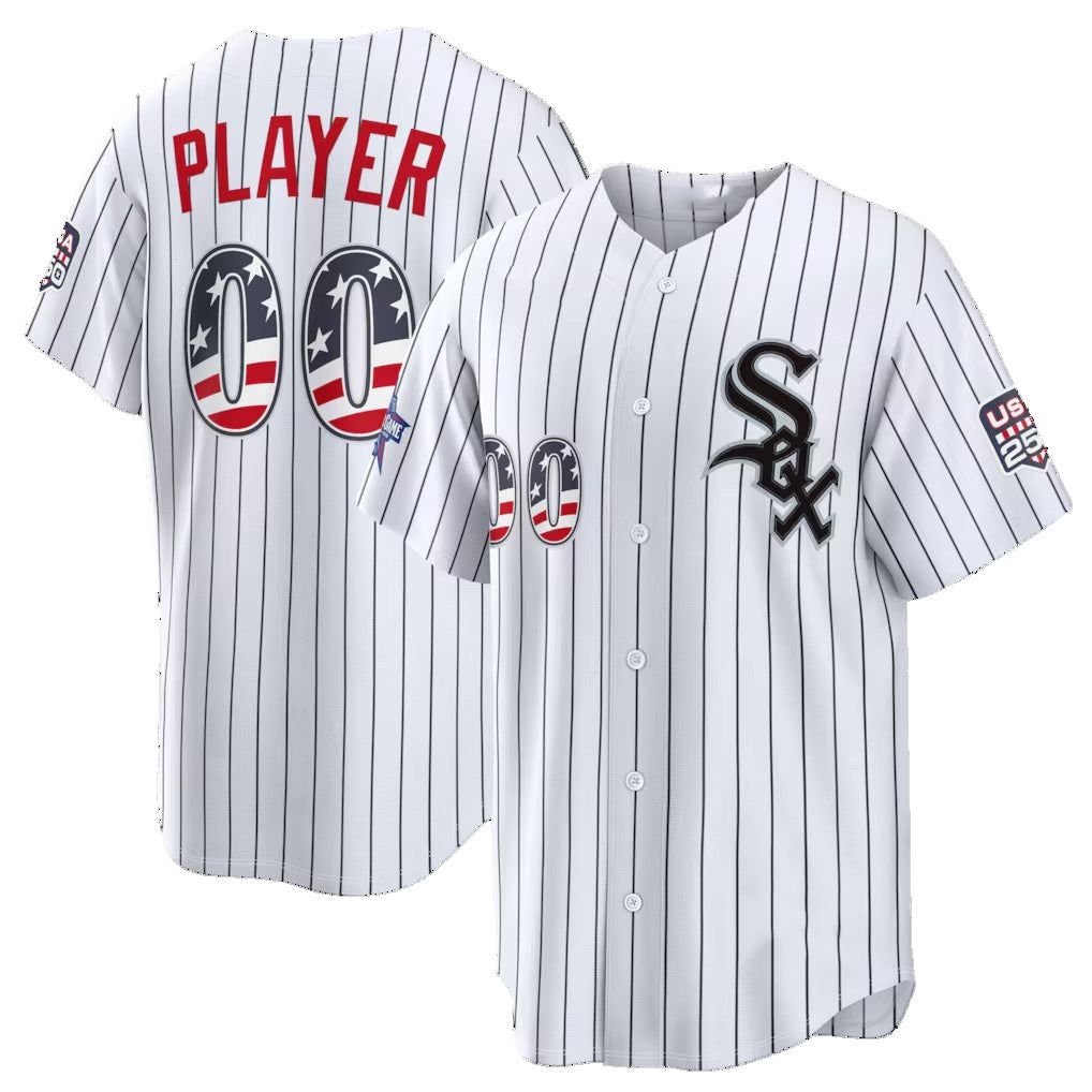 Custom Chicago White Sox 2026 All-Star Edition Stars & Stripes White MIKSHPS Stadium Pick-A-Player Jersey