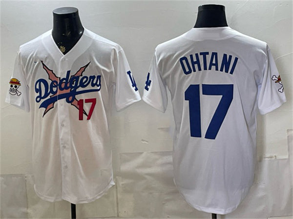 Los Angeles Dodgers x One Piece #17 Shohei Ohtani White MIKSHPS Vapor Premier Limited Stitched Jersey