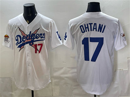 Los Angeles Dodgers x One Piece #17 Shohei Ohtani White MIKSHPS Vapor Premier Limited Stitched Jersey