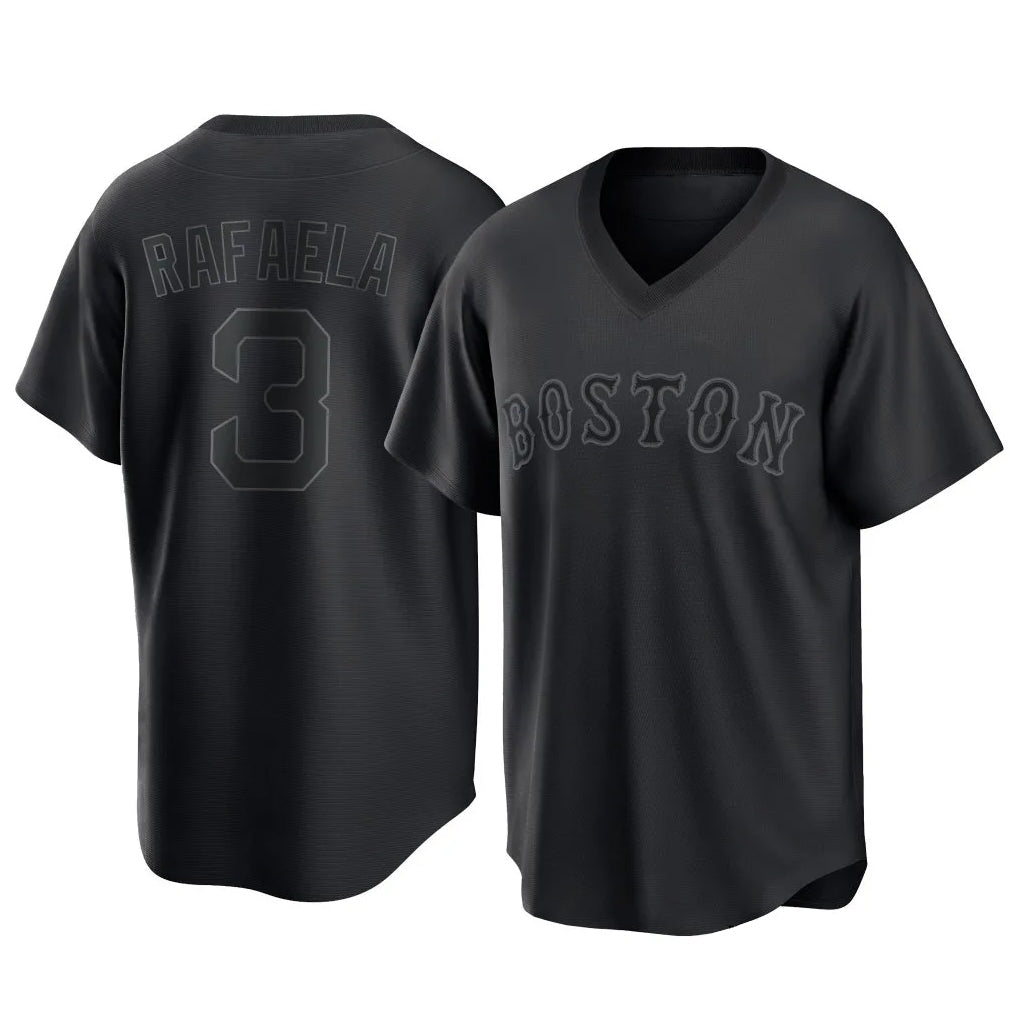 Boston Red Sox #3 Ceddanne Rafaela Player Black MIKSHPS T-shirt Home Game Stitched Jerseys