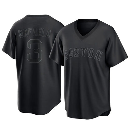 Boston Red Sox #3 Ceddanne Rafaela Player Black MIKSHPS T-shirt Home Game Stitched Jerseys