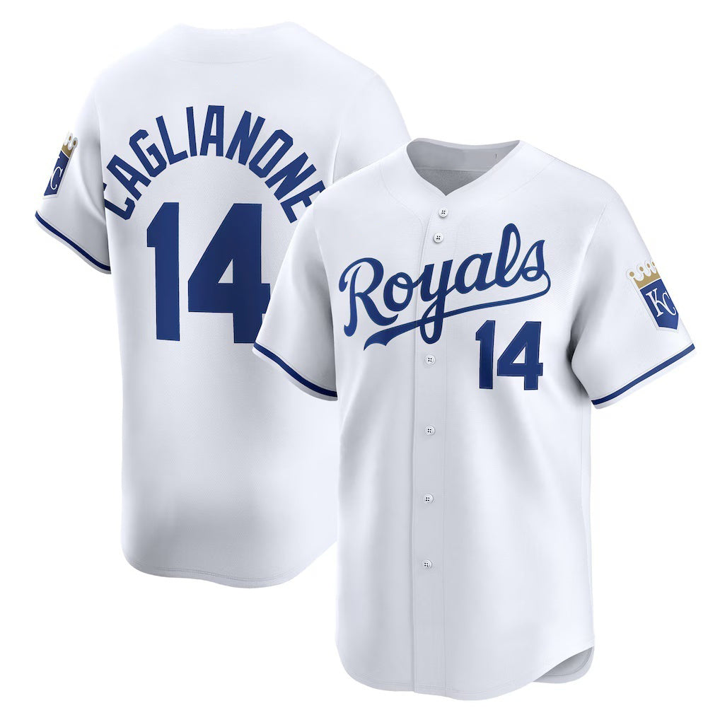 Kansas City Royals #14 Jac Caglianone White MIKSHPS Home Limited Player Jersey