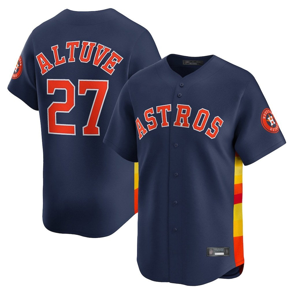Houston Astros #27 Yainer Diaz Player Navy MIKSHPS Home Limited Stitched Jerseys