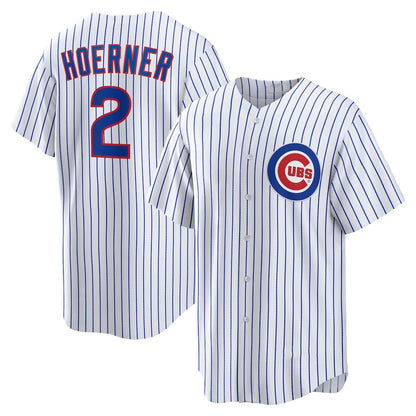Chicago Cubs #2 Nico Hoerner White MIKSHPS Replica Player Jersey