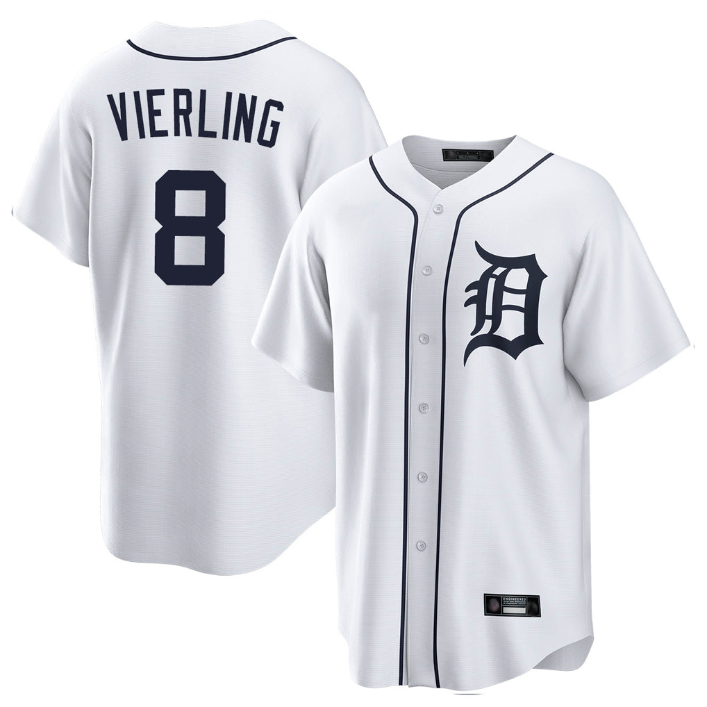 Detroit Tigers #8 Matt Vierling Player White MIKSHPS Home Game Stitched Jerseys