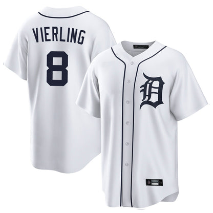Detroit Tigers #8 Matt Vierling Player White MIKSHPS Home Game Stitched Jerseys