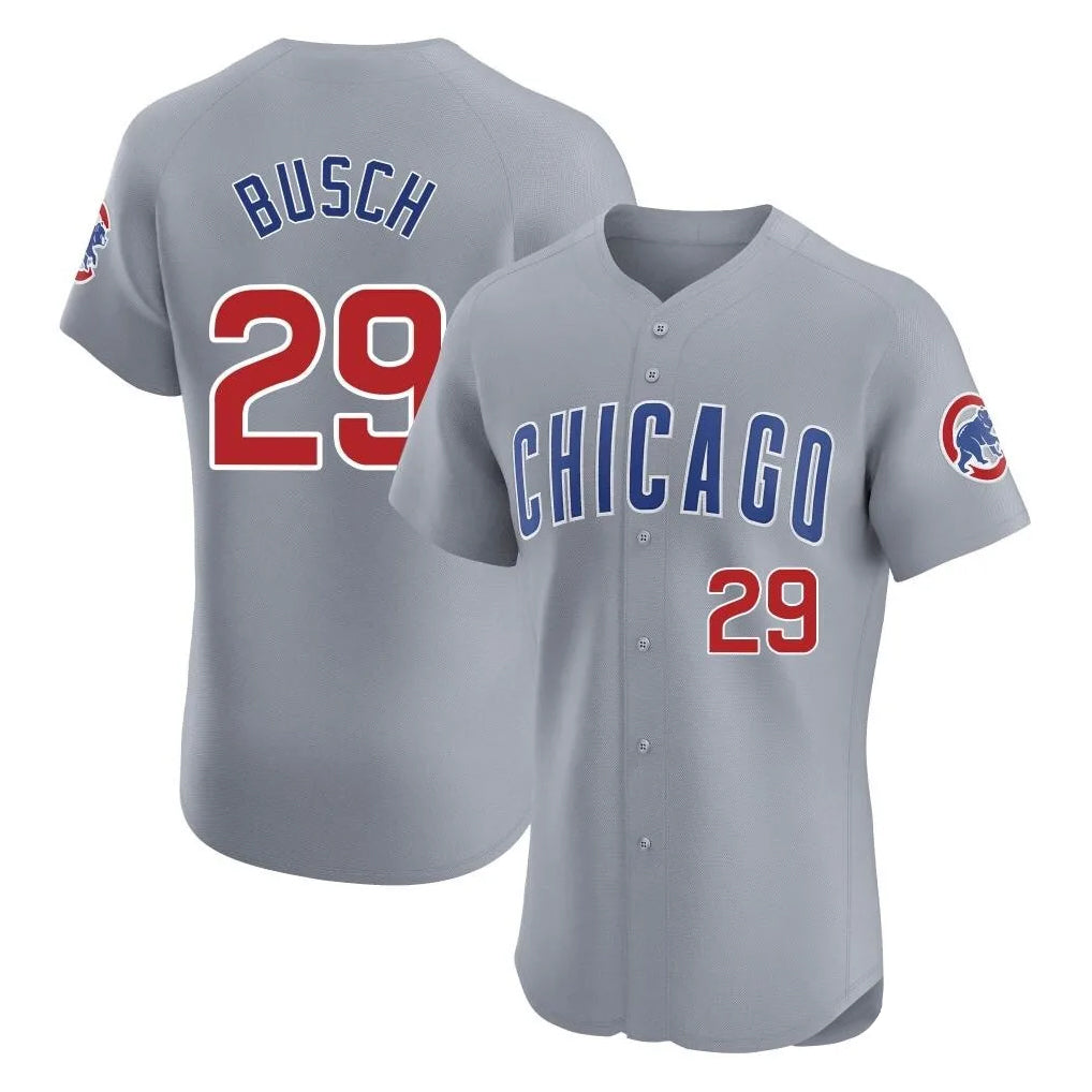 Chicago Cubs #29 Michael Busch Player Gray MIKSHPS Road Limited Elite Home Stitched Jerseys