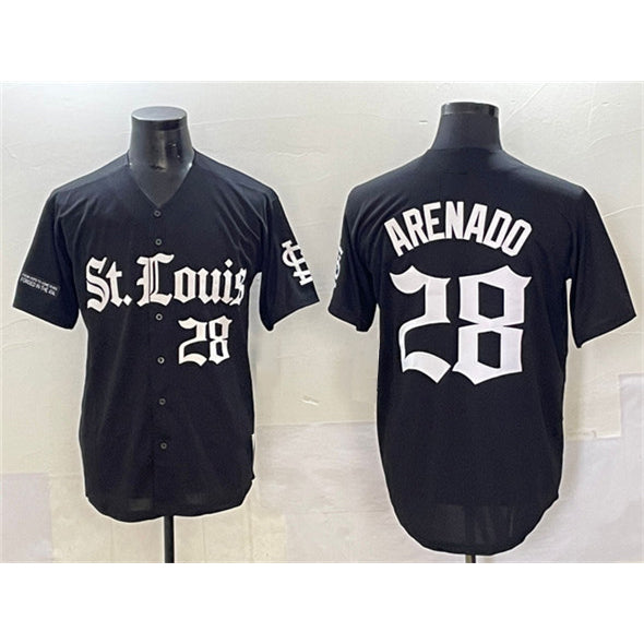 St. Louis Cardinals #28 Nolan Arenado Black MIKSHPS 'Gothic Legacy Edition' Vapor Premier Limited Stitched Jersey