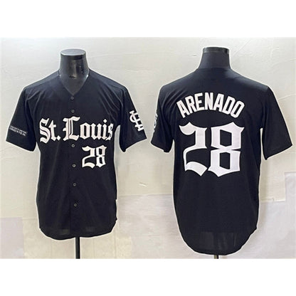 St. Louis Cardinals #28 Nolan Arenado Black MIKSHPS 'Gothic Legacy Edition' Vapor Premier Limited Stitched Jersey