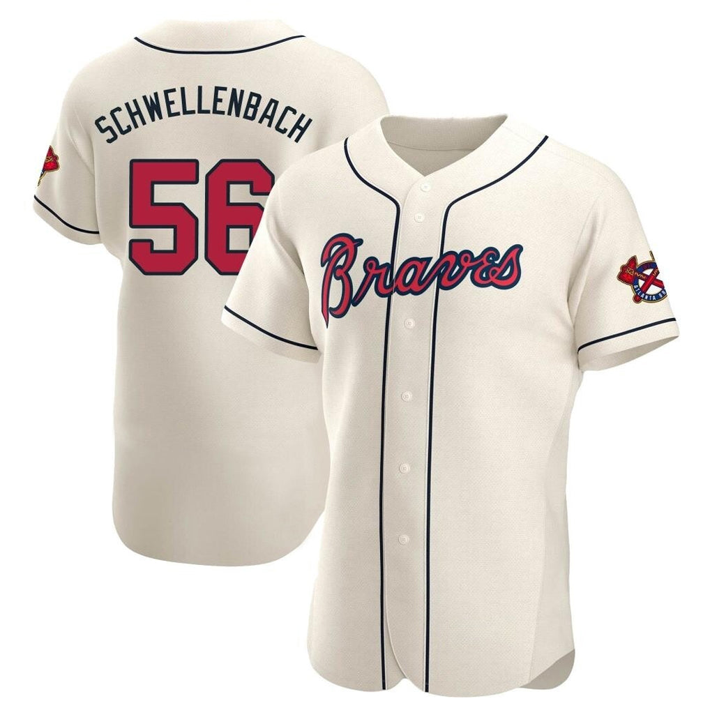Atlanta Braves #56 Spencer Schwellenbach Player Cream MIKSHPS Limited Elite Home Game Stitched Jerseys