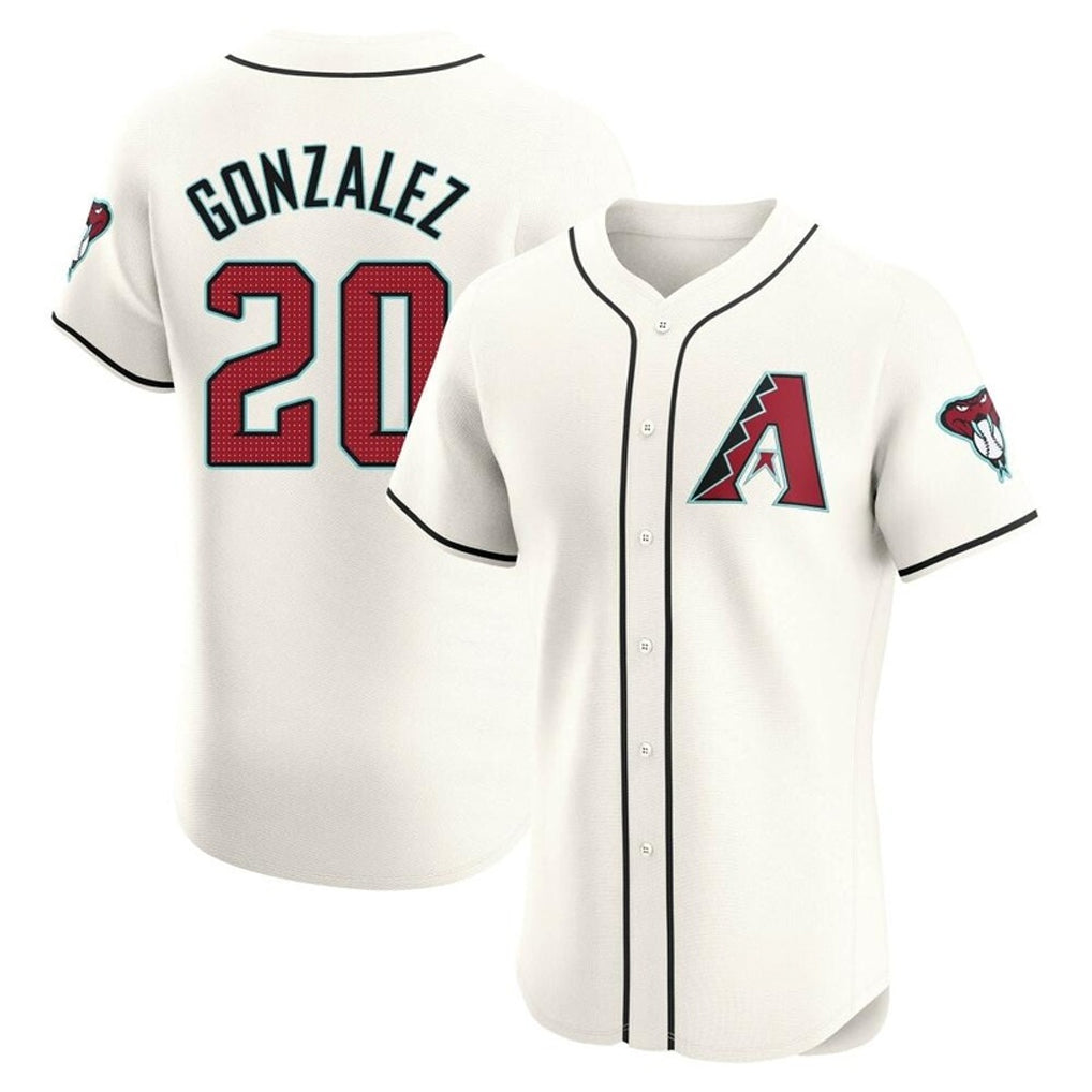 Arizona Diamondbacks #20 Luis Gonzalez Player Cream MIKSHPS Limited Elite Home Game Stitched Jerseys
