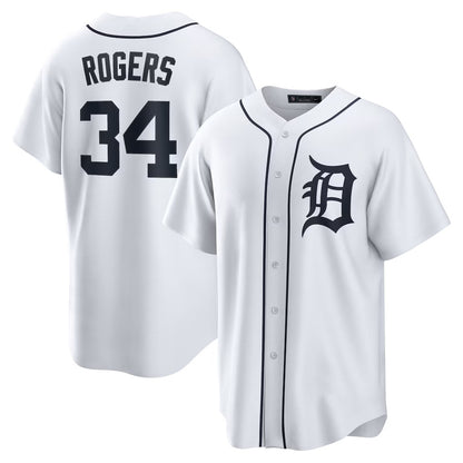 Detroit Tigers #34 Jake Rogers MIKSHPS White Home Replica Jersey