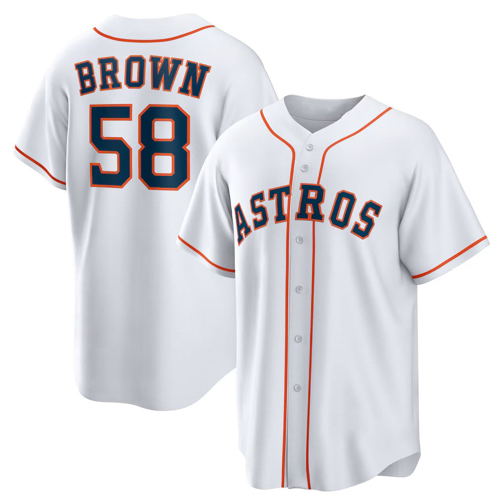 Houston Astros #58 Hunter Brown White MIKSHPS Home Replica Jersey