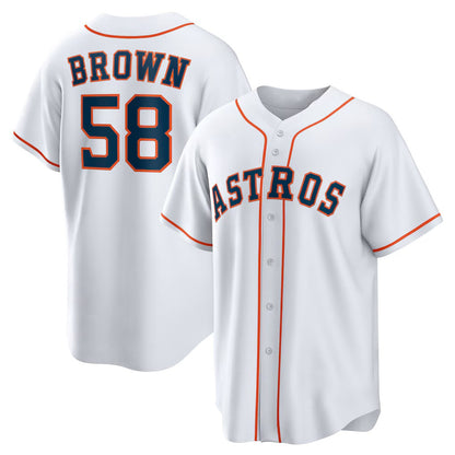 Houston Astros #58 Hunter Brown White MIKSHPS Home Replica Jersey