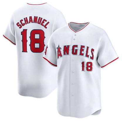 Los Angeles Angels #18 Nolan Schanuel White MIKSHPS Home Limited Stitched Jersey