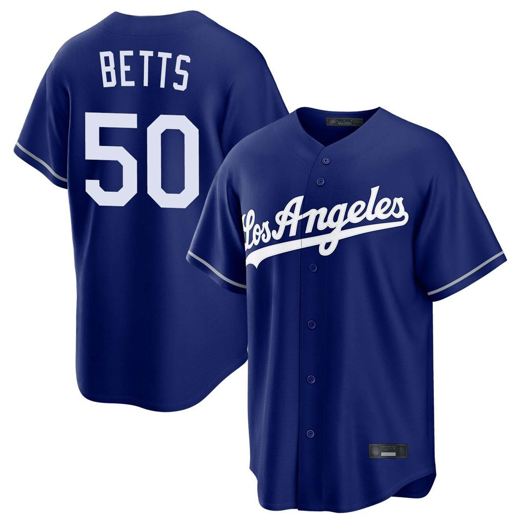 Los Angeles Dodgers #50 Mookie Betts Player Royal MIKSHPS Game Stitched Jerseys