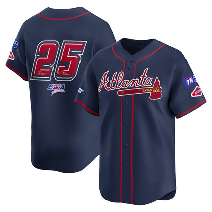 Atlanta Braves #25 Navy MIKSHPS 2025 Speedway Classic Alternate Limited Jersey