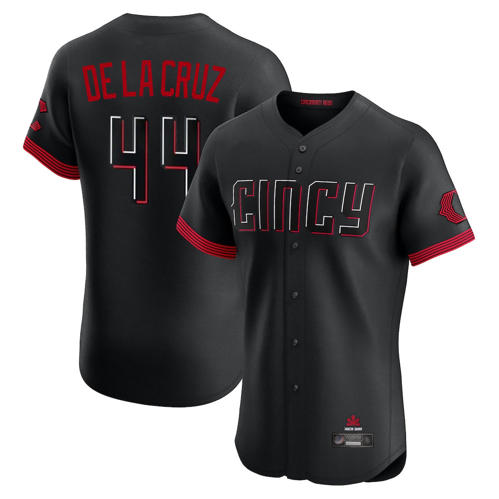 Cincinnati Reds #44 Elly De La Cruz Player Black MIKSHPS City Connect Limited Elite Home Stitched Jerseys