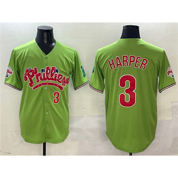 Philadelphia Phillies #3 Bryce Harper Light Green MIKSHPS Phanatic Limited Stitched Jersey