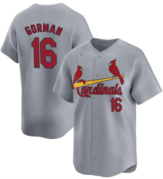 St. Louis Cardinals #16 Nolan Gorman Gray MIKSHPS 2024 Away Limited Stitched Jersey