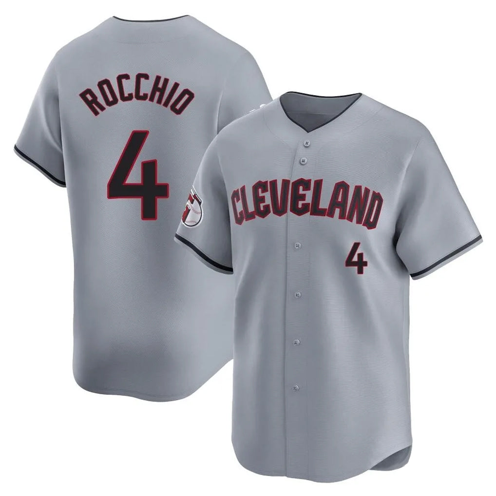 Cleveland Guardians #4 Brayan Rocchio Player Gray MIKSHPS Road Limited Home Stitched Jerseys