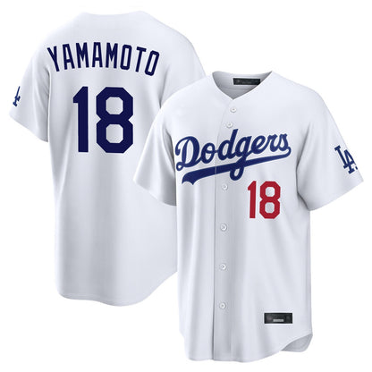 Los Angeles Dodgers #18 Yoshinobu Yamamoto Player White MIKSHPS Home Game Stitched Jerseys