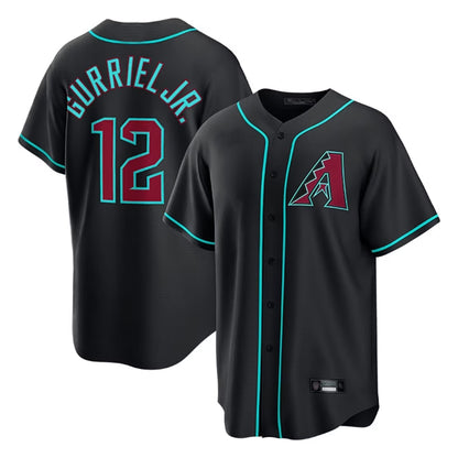 Arizona Diamondbacks #12 Lourdes Gurriel Jr Player Black MIKSHPS Fashion Out Home Game Stitched Jerseys