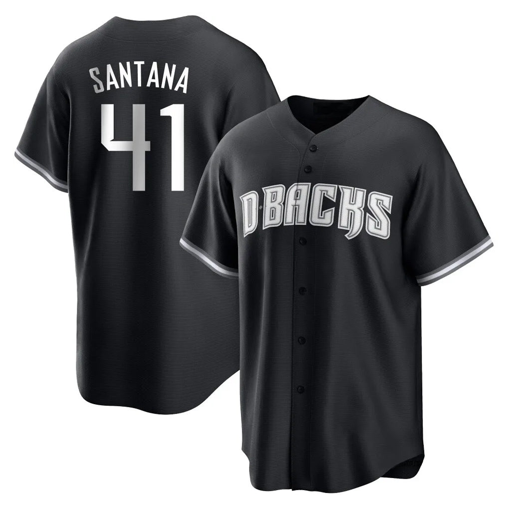 Arizona Diamondbacks #41 Carlos Santana Player Black MIKSHPS Game Home Stitched Jerseys