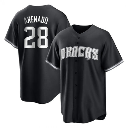 Arizona Diamondbacks #28 Nolan Arenado Player Black MIKSHPS Game Home Stitched Jerseys