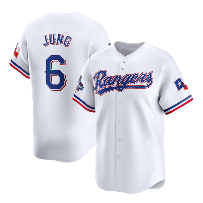 Texas Rangers #6 Josh Jung White MIKSHPS 2023 World Series Champions Stitched Jersey