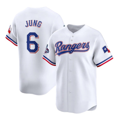 Texas Rangers #6 Josh Jung White MIKSHPS 2023 World Series Champions Stitched Jersey