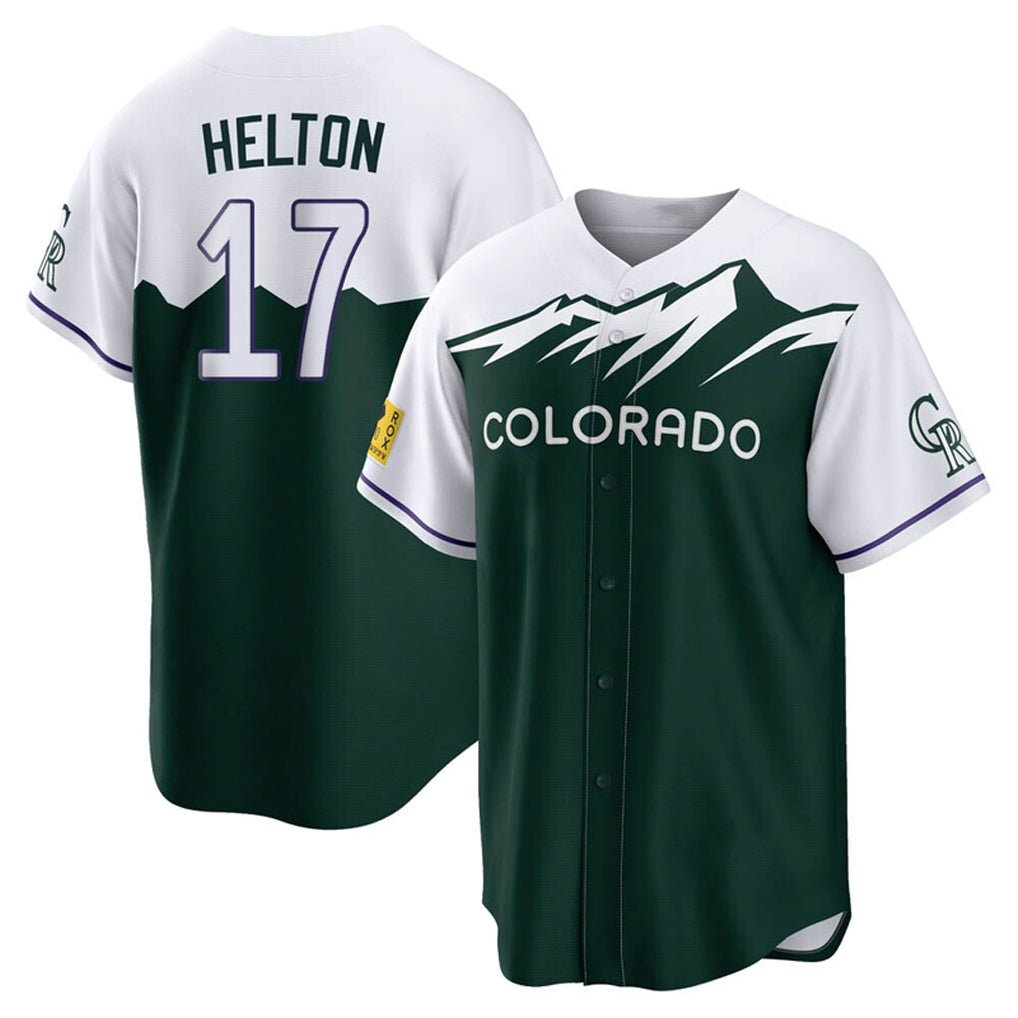 Colorado Rockies #17 Todd Helton Player Green MIKSHPS City Connect Home Game Stitched Jerseys