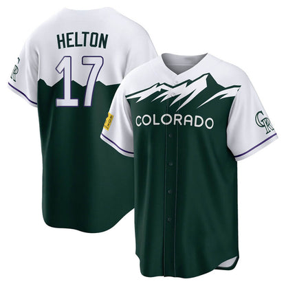 Colorado Rockies #17 Todd Helton Player Green MIKSHPS City Connect Home Game Stitched Jerseys