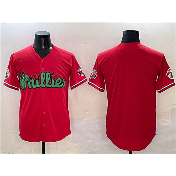 Philadelphia Phillies Blank Red MIKSHPS Phanatic Limited Stitched Jersey
