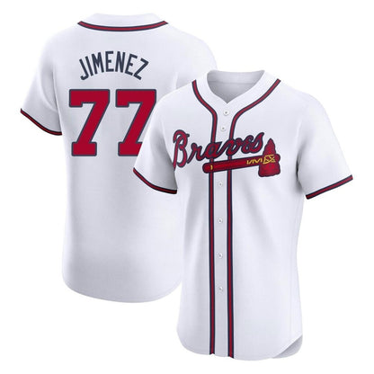 Atlanta Braves #77 Joe Jimenez Player White MIKSHPS Limited Elite Home Game Stitched Jerseys