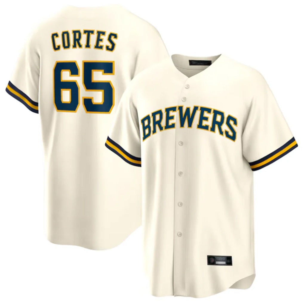 Milwaukee Brewers #65 Nestor Cortes Player Cream MIKSHPS Home Game Stitched Jerseys