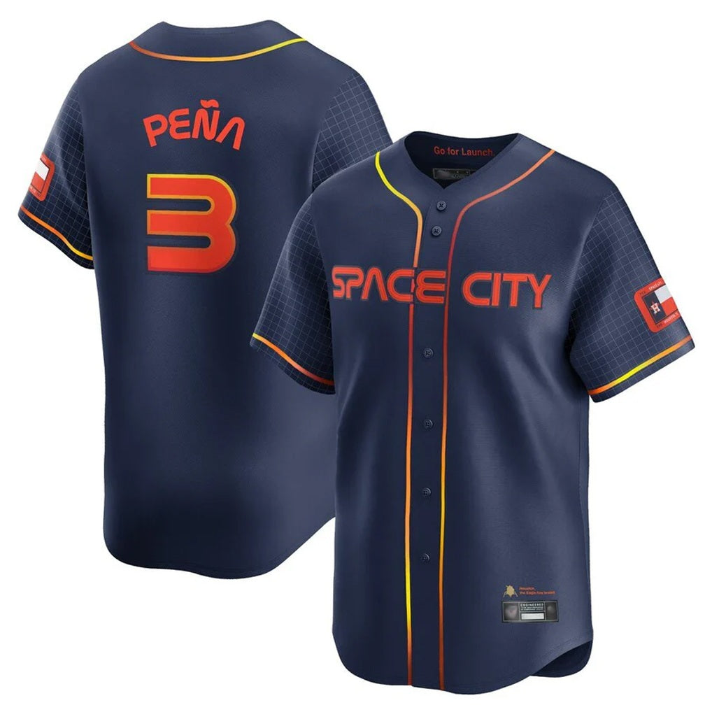 Houston Astros #3 Jeremy Pena Player Navy MIKSHPS City Connect Home Limited Stitched Jerseys