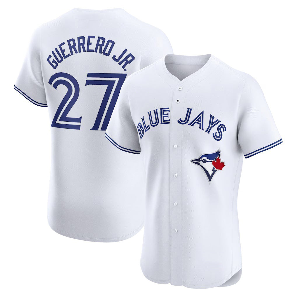 Toronto Blue Jays #27 Vladimir Guerrero Jr. White MIKSHPS Home Elite Player Jersey