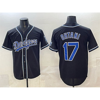 Los Angeles Dodgers #17 Shohei Ohtani Black MIKSHPS Fashion Cool Base Stitched Jersey