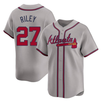 Atlanta Braves #27 Austin Riley Player Gray MIKSHPS Limited Home Game Stitched Jerseys