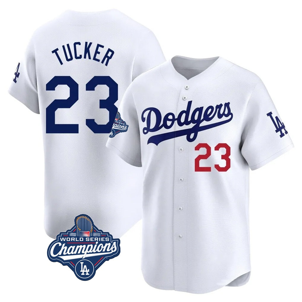 Los Angeles Dodgers #23 Kyle Tucker Player White MIKSHPS World Series Meet Limited Home Stitched Jerseys