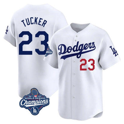 Los Angeles Dodgers #23 Kyle Tucker Player White MIKSHPS World Series Meet Limited Home Stitched Jerseys