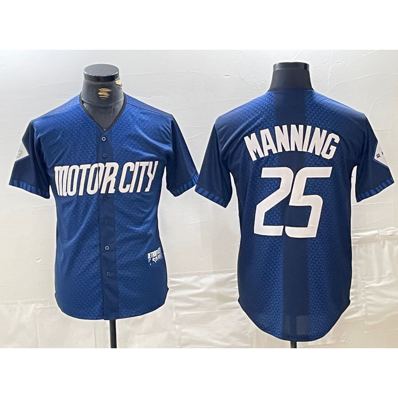 Detroit Tigers #25 Matt Manning 2024 Navy MIKSHPS City Connect Cool Base Limited Stitched Jersey