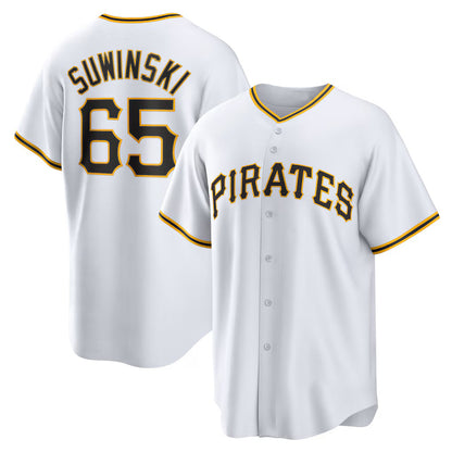 Pittsburgh Pirates #65 Jack Suwinski White MIKSHPS Home Replica Jersey