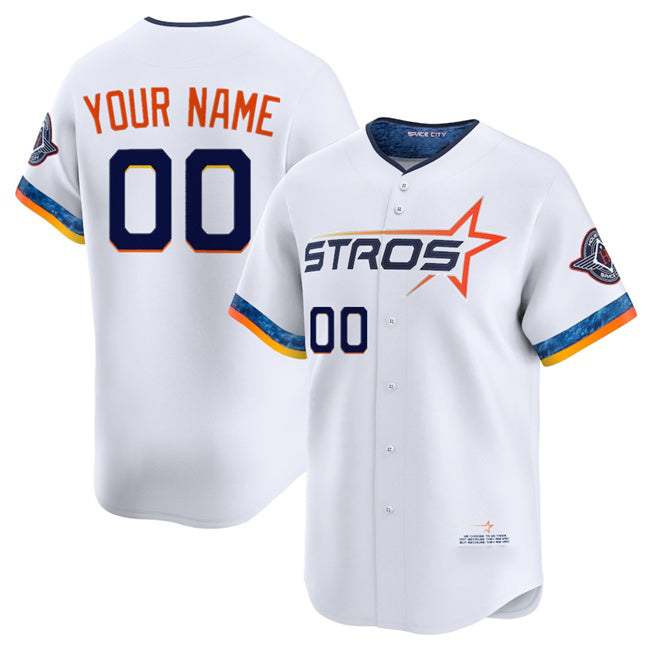 Custom Houston Astros Active Player White MIKSHPS 2025 City Connect Limited Stitched Jersey